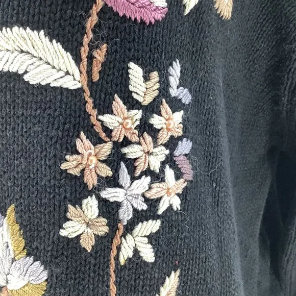 Vintage Worthington Sweater Women's Size Large Floral - Picture 8 of 8